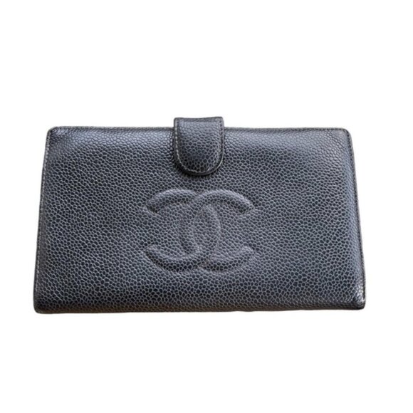 🖤 Chanel Timeless CC French Caviar Leather Long Wallet Black Authentic - Picture 1 of 8